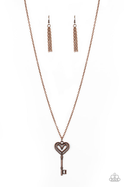 Unlock My Heart - copper - Paparazzi necklace