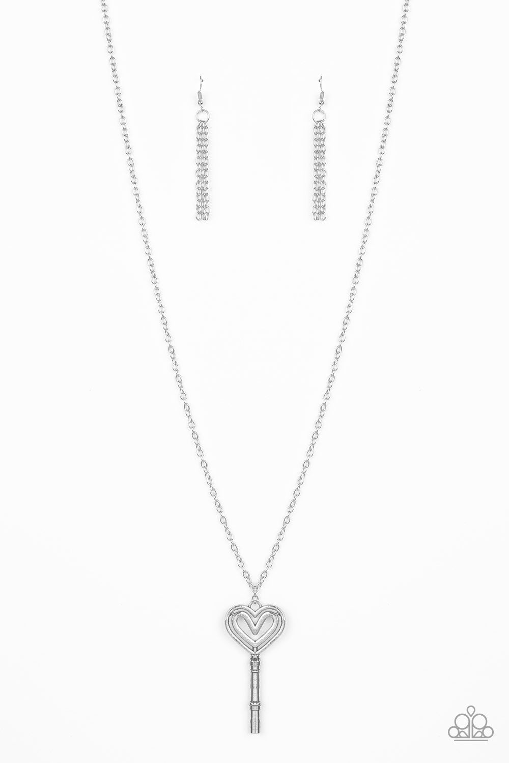 Unlock My Heart - silver - Paparazzi necklace