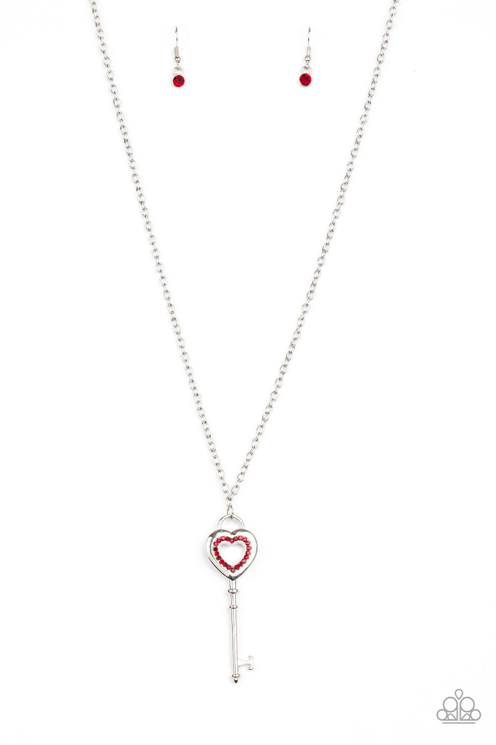 Unlock Your Heart - red - Paparazzi necklace