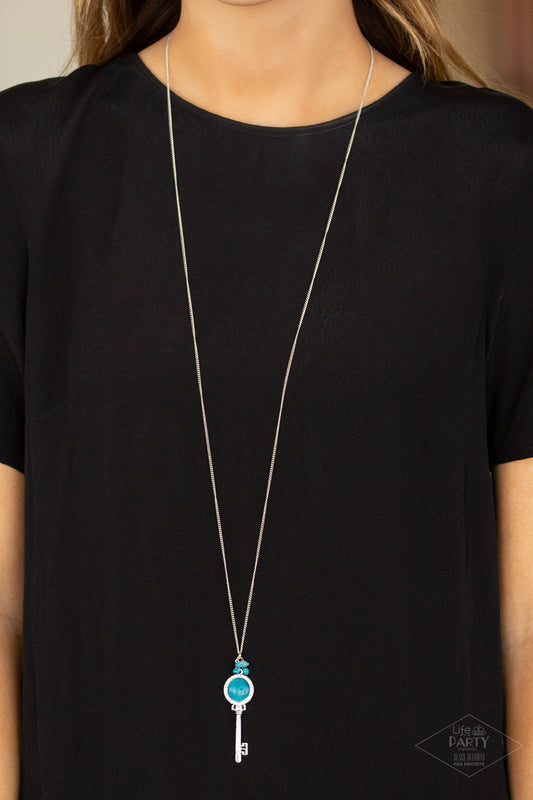 Unlock Every Door - blue - Paparazzi necklace