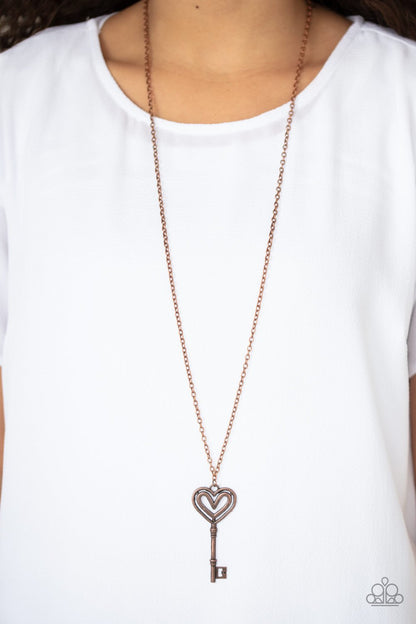 Unlock My Heart-copper-Paparazzi necklace