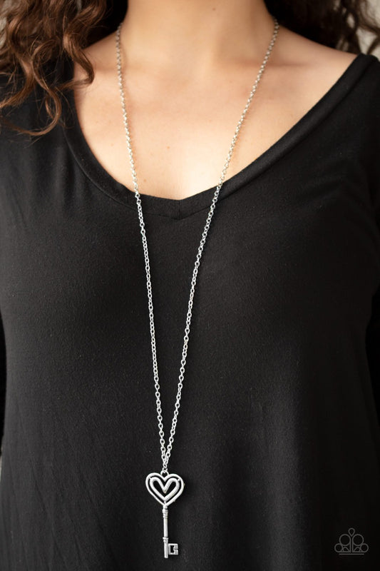 Unlock My Heart-silver-Paparazzi necklace