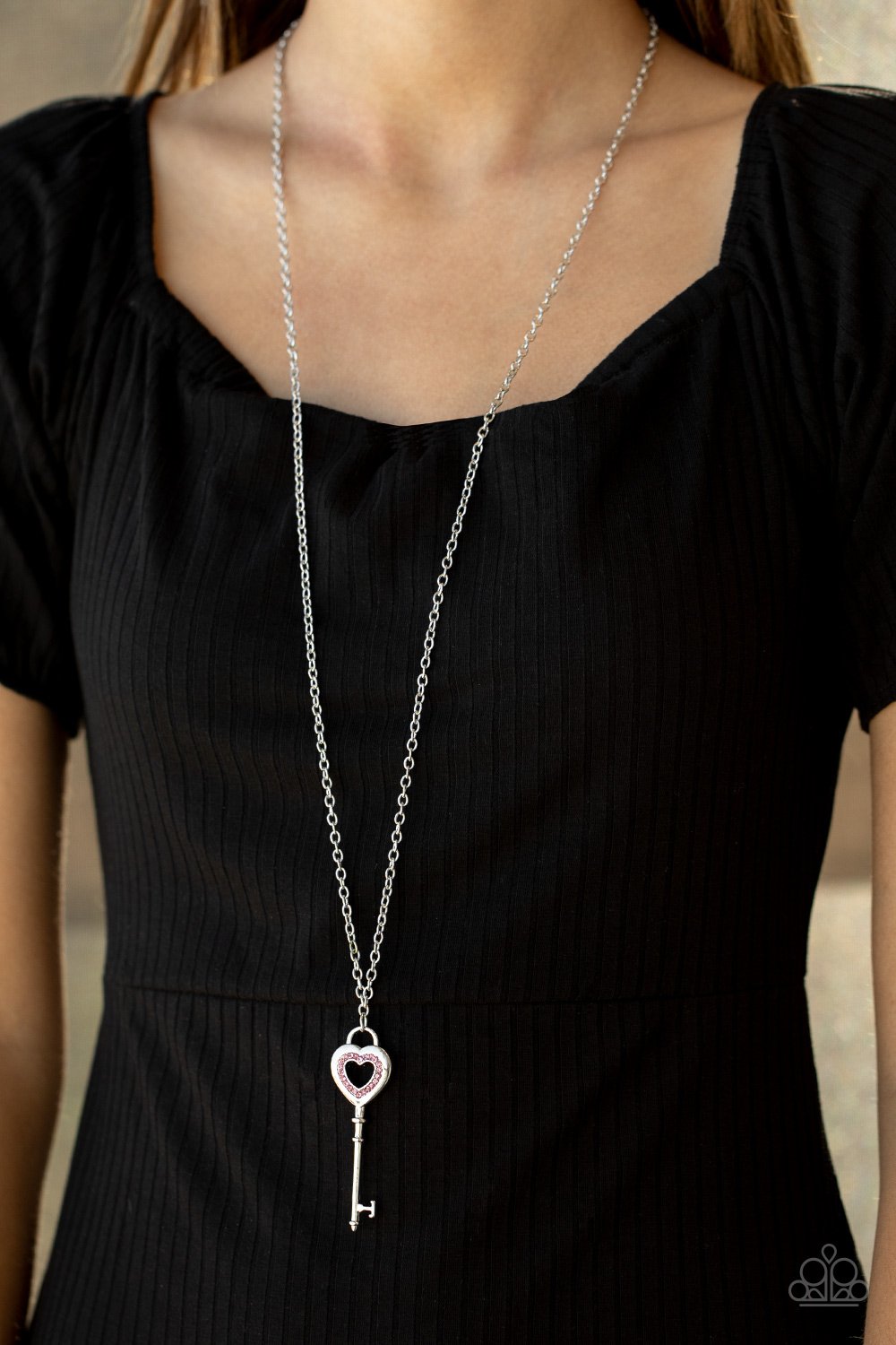 Unlock Your Heart - pink - Paparazzi necklace