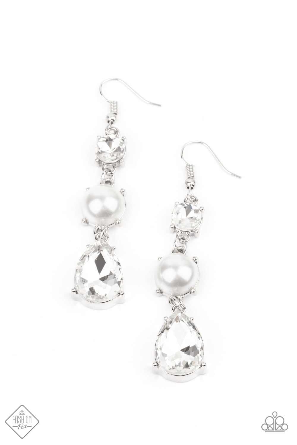 Unpredictable Shimmer - white - Paparazzi earrings