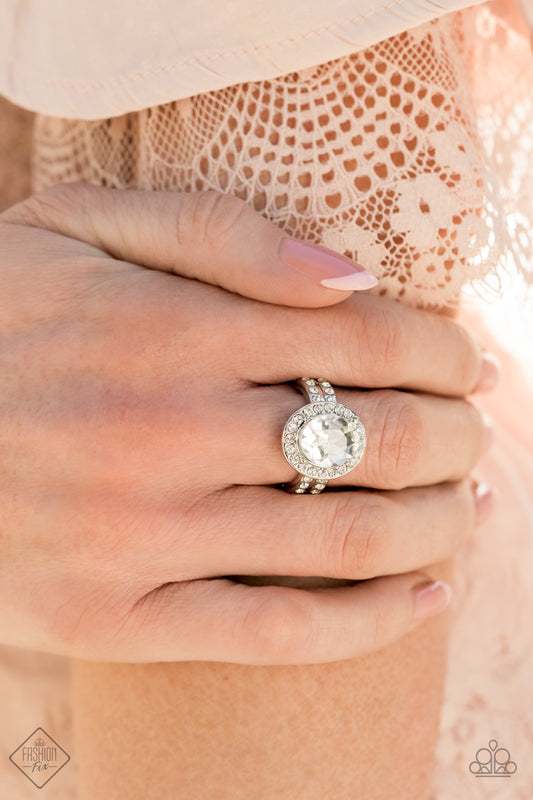 Unstoppable Sparkle - white - Paparazzi ring