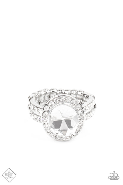 Unstoppable Sparkle - white - Paparazzi ring