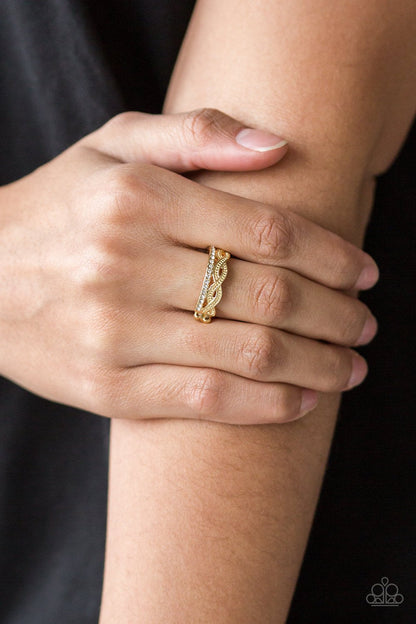 Unstoppable Shine-gold-Paparazzi ring
