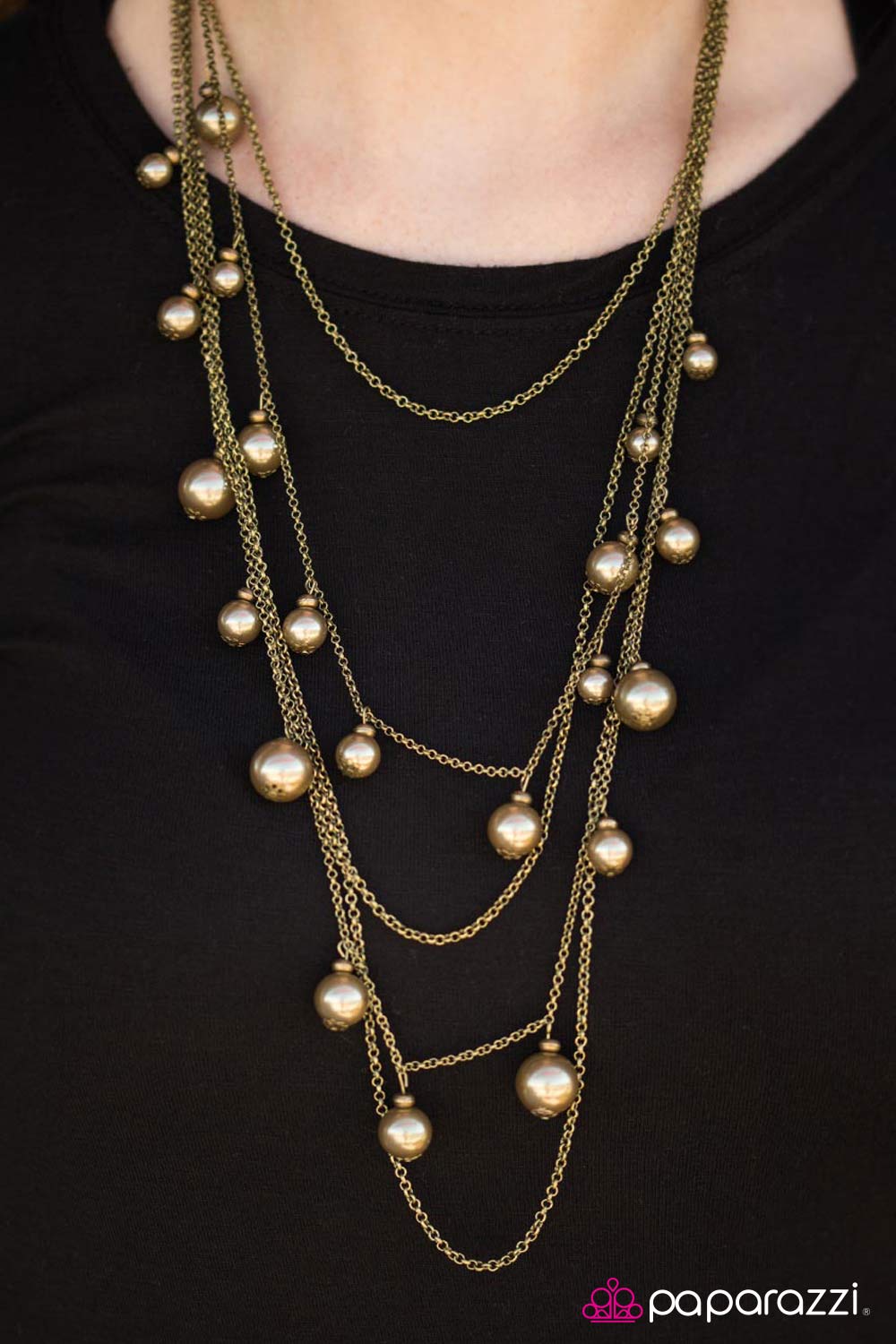 Up Close and Personal - Brass - Paparazzi necklace