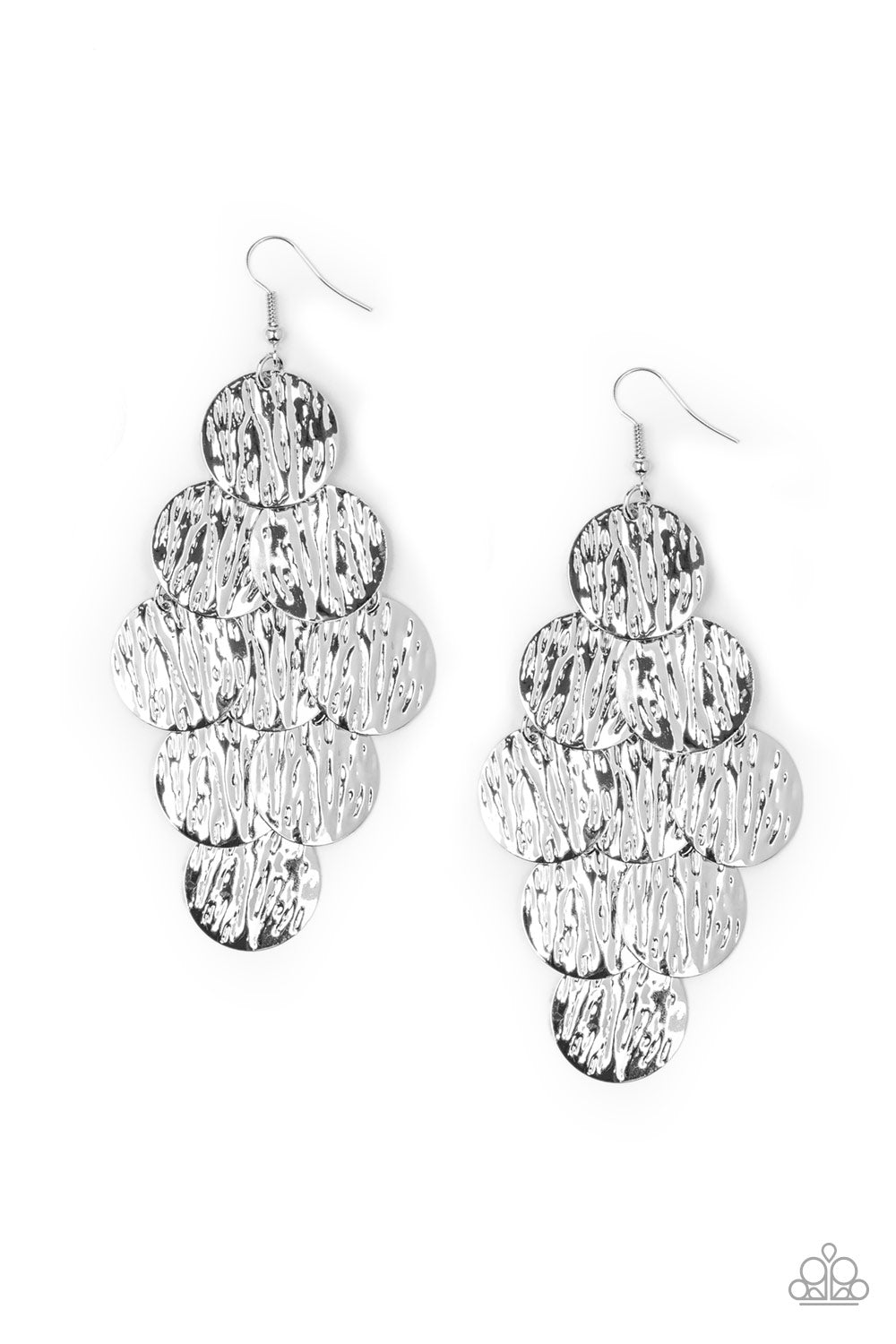 Uptown Edge - silver - Paparazzi earrings