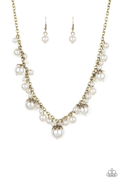 Uptown Pearls - brass - Paparazzi necklace