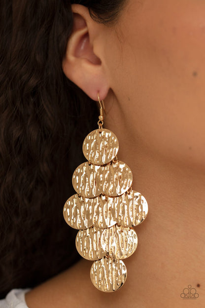 Uptown Edge-gold-Paparazzi earrings