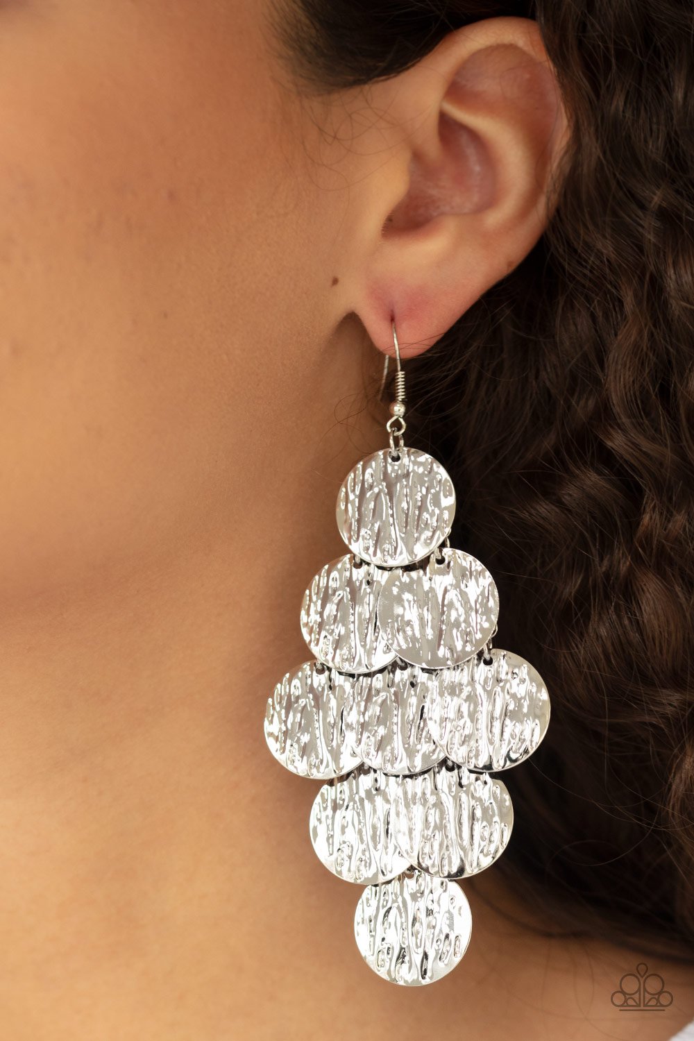 Uptown Edge-silver-Paparazzi earrings