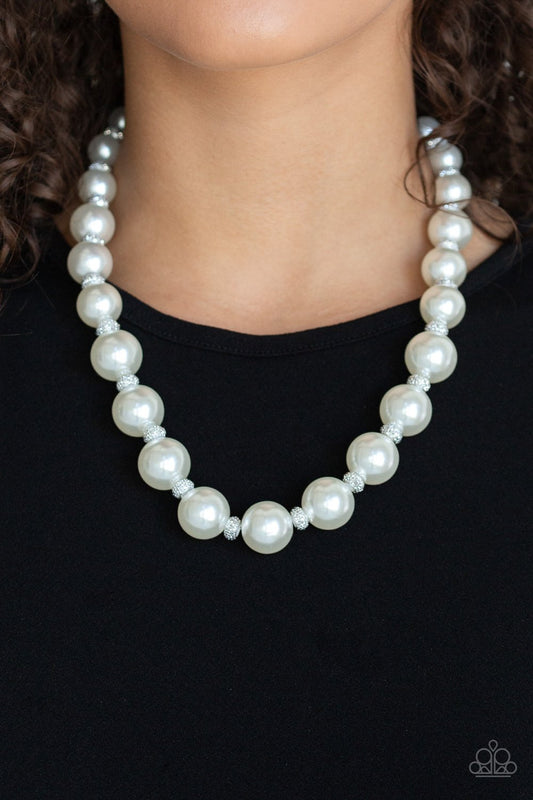Uptown Heiress-white-Paparazzi necklace