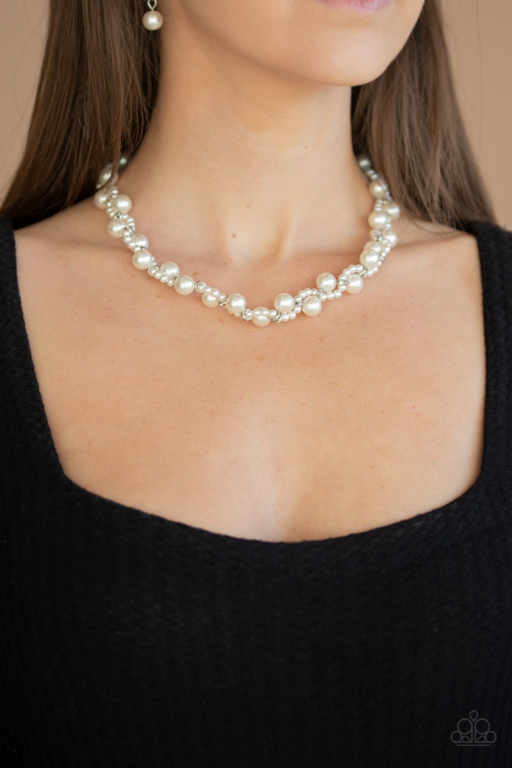 Uptown Opulence-white-Paparazzi necklace