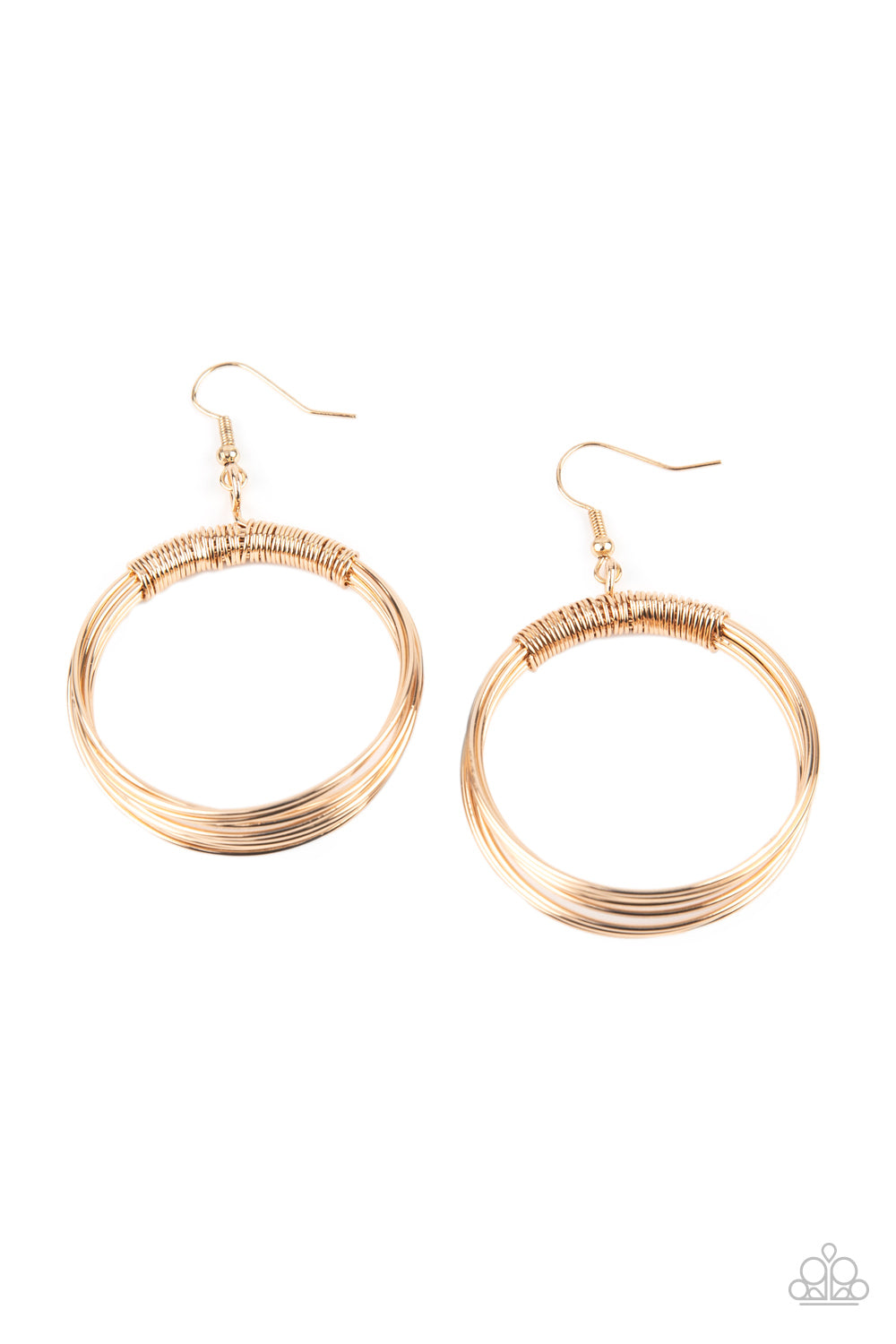 Urban Spun - gold - Paparazzi earrings