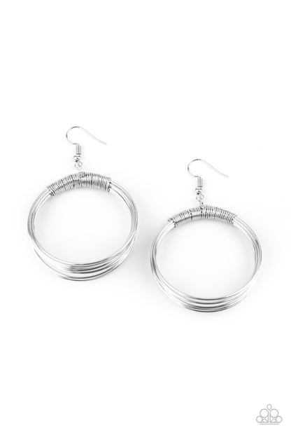 Urban-Spun - silver - Paparazzi earrings