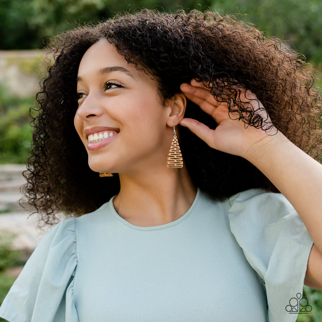 Urban Delirium - brown - Paparazzi earrings