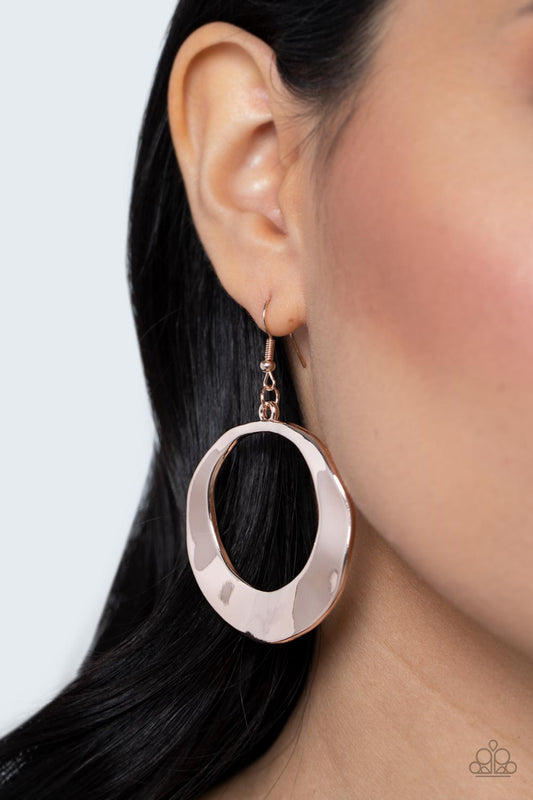 Urban Eclipse - rose gold - Paparazzi earrings