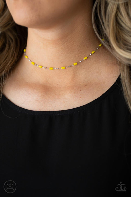 Urban Expo - yellow - Paparazzi necklace