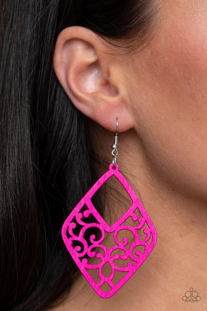 VINE for the Taking - pink - Paparazzi earrings