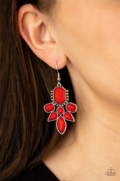 Vacay Vixen - red - Paparazzi earrings