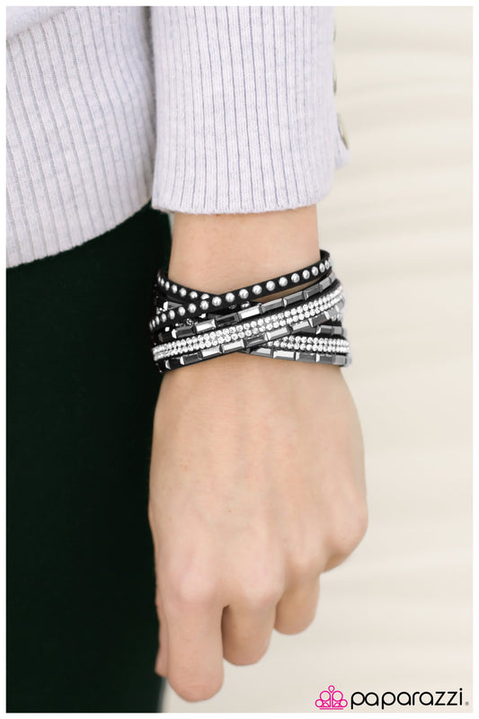 Varsity Team - Black - Paparazzi bracelet