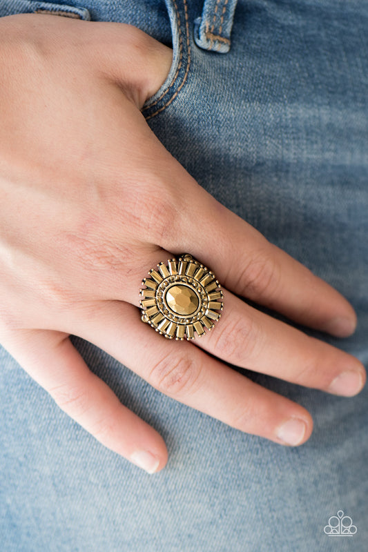 Vengeance is SHINE - brass - Paparazzi ring