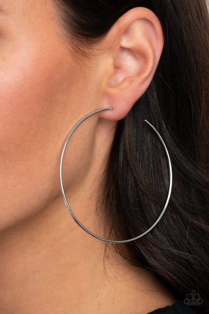 Very Curvaceous - silver - Paparazzi earrings