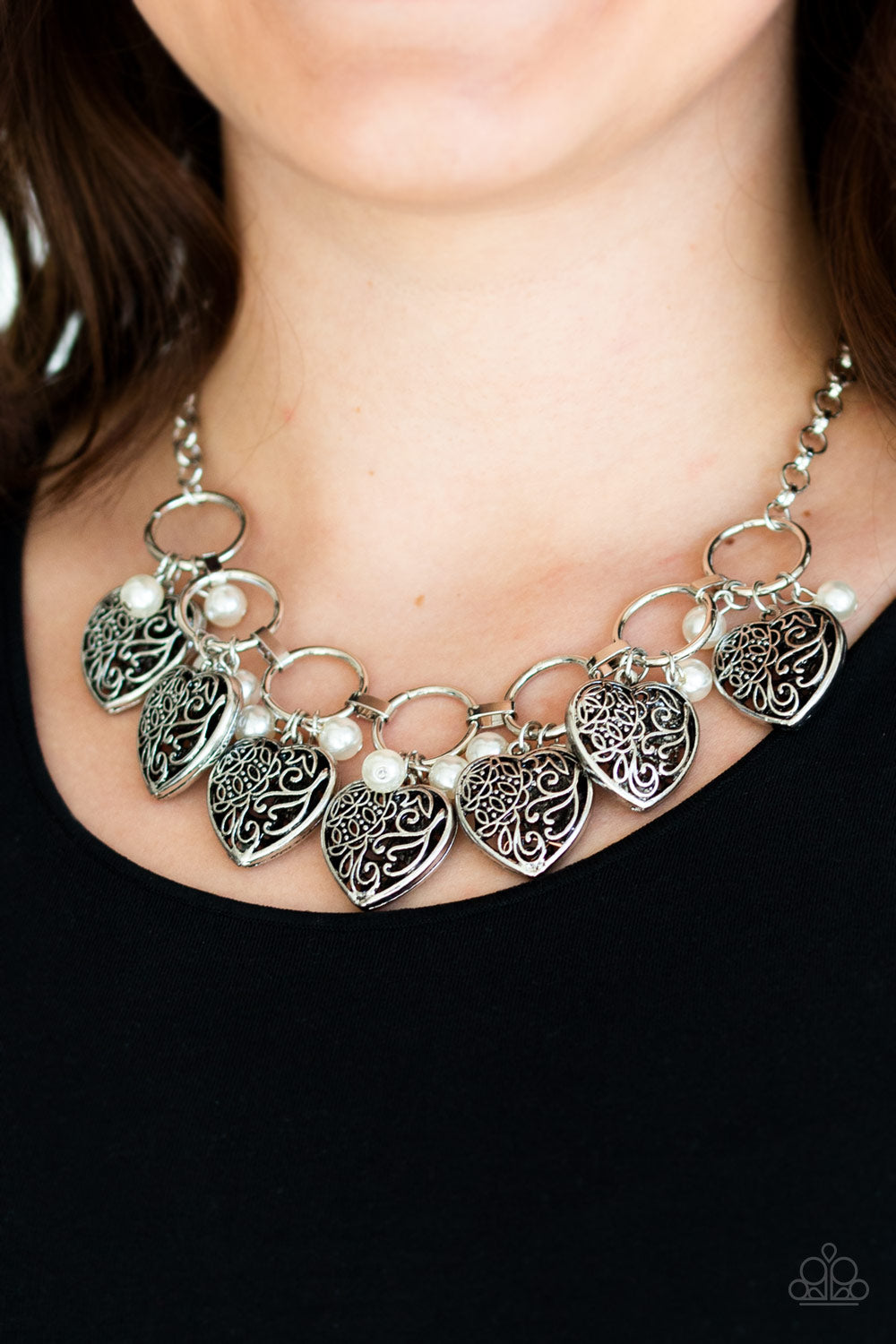 Very Valentine - white - Paparazzi necklace – JewelryBlingThing