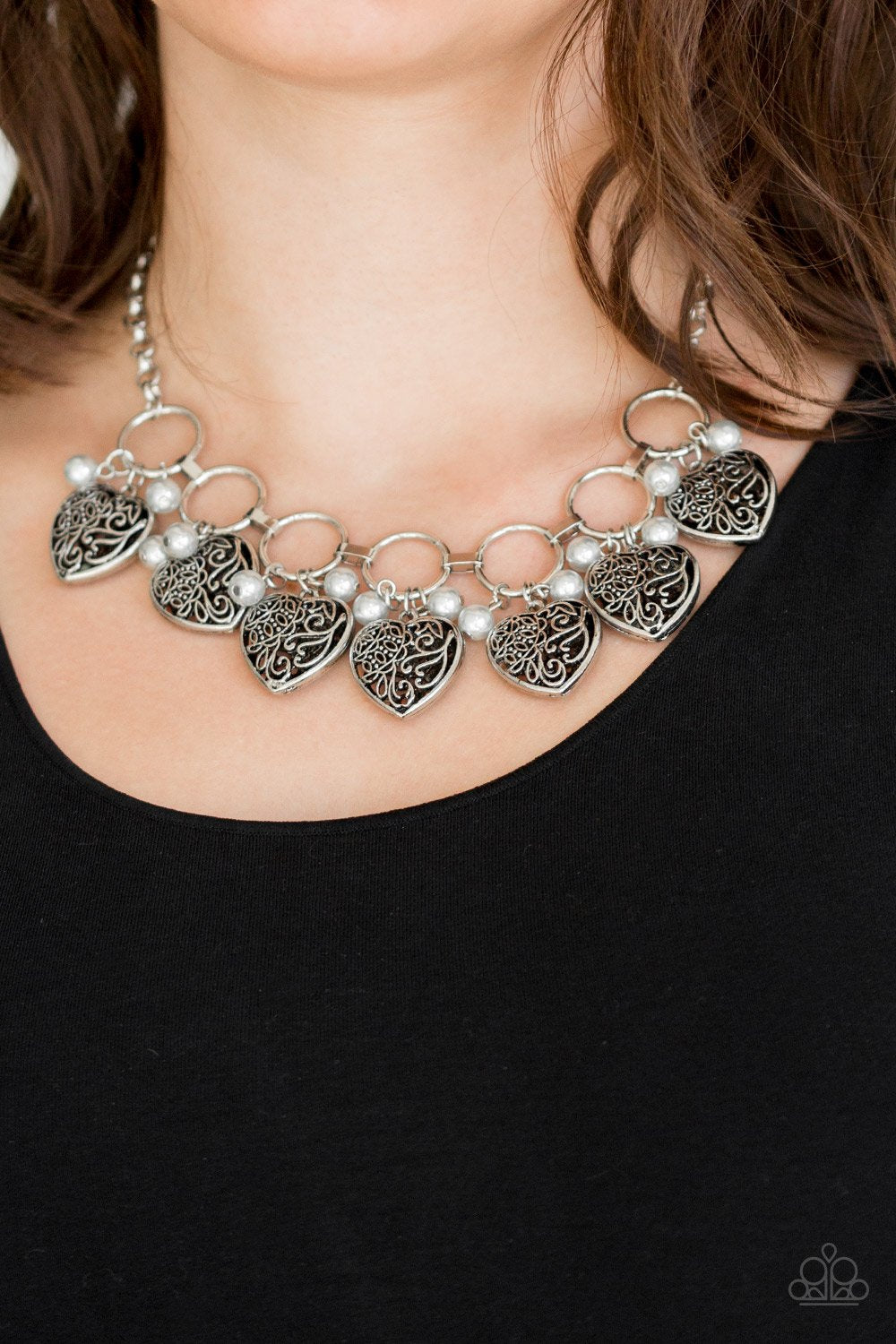 Very Valentine - silver - Paparazzi necklace