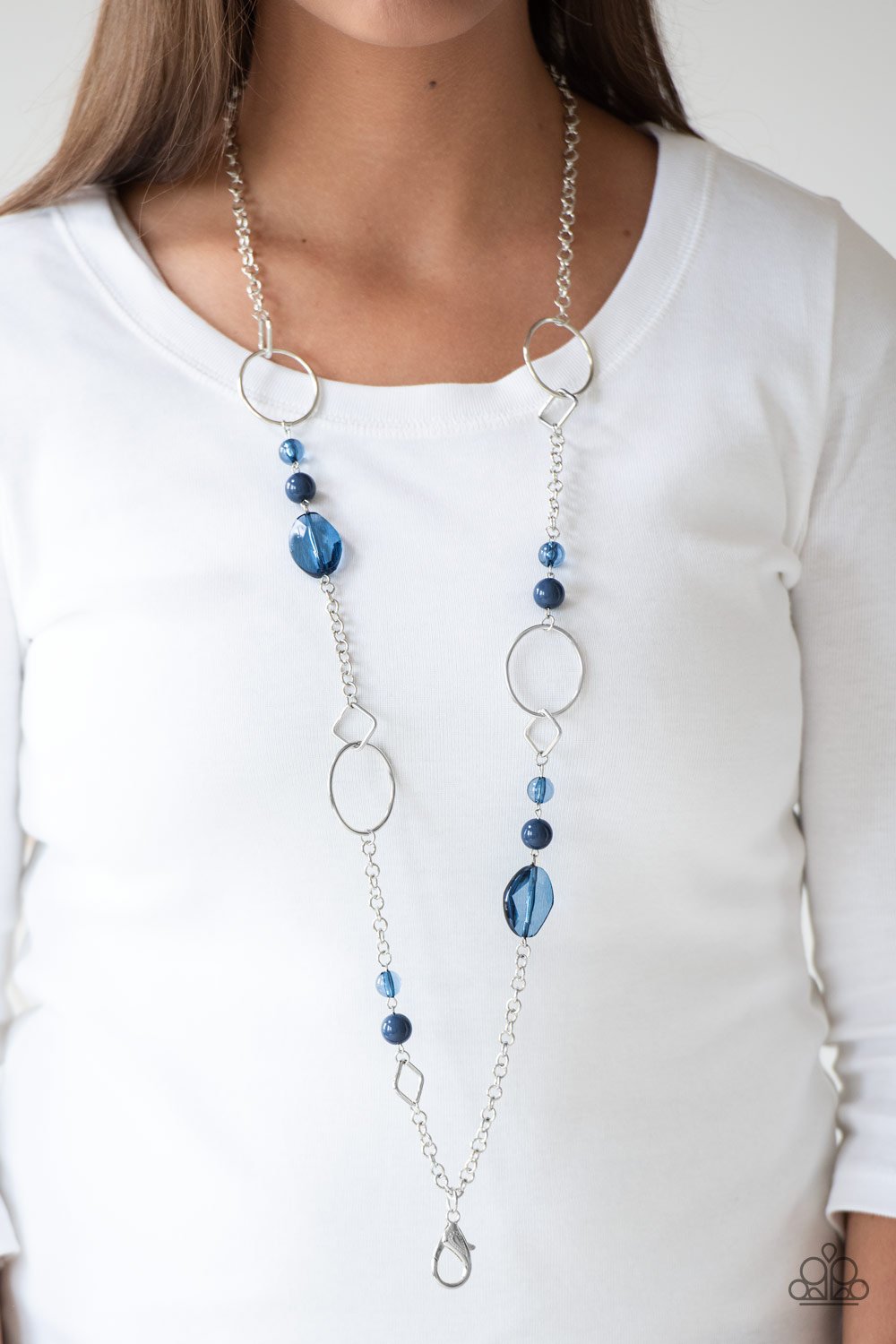 Very Visionary - blue - Paparazzi lanyard necklace