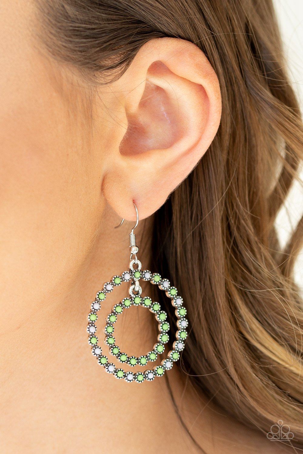 Vibrant Venture-green-Paparazzi earrings