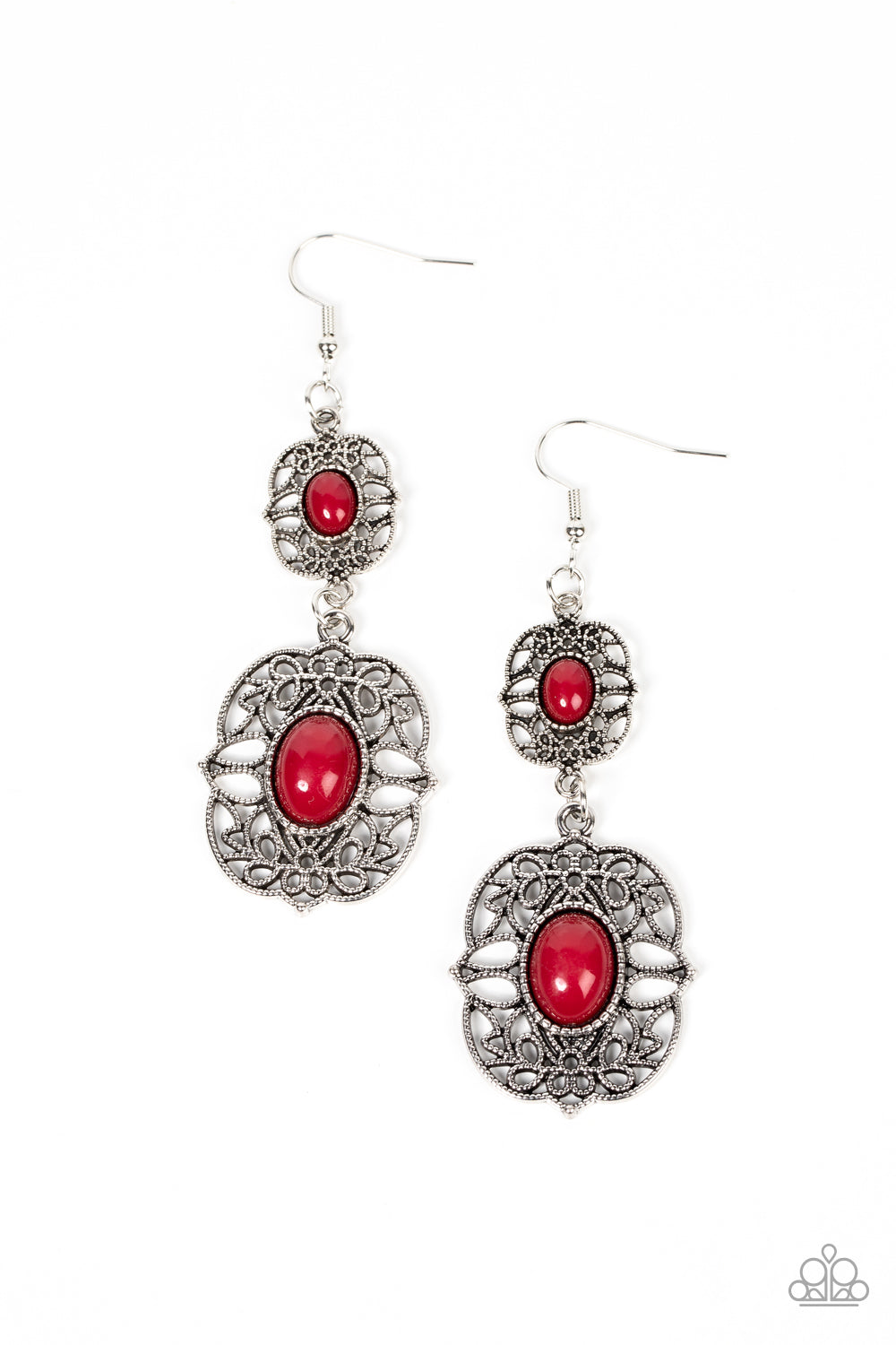 Victorian Villa - red - Paparazzi earrings