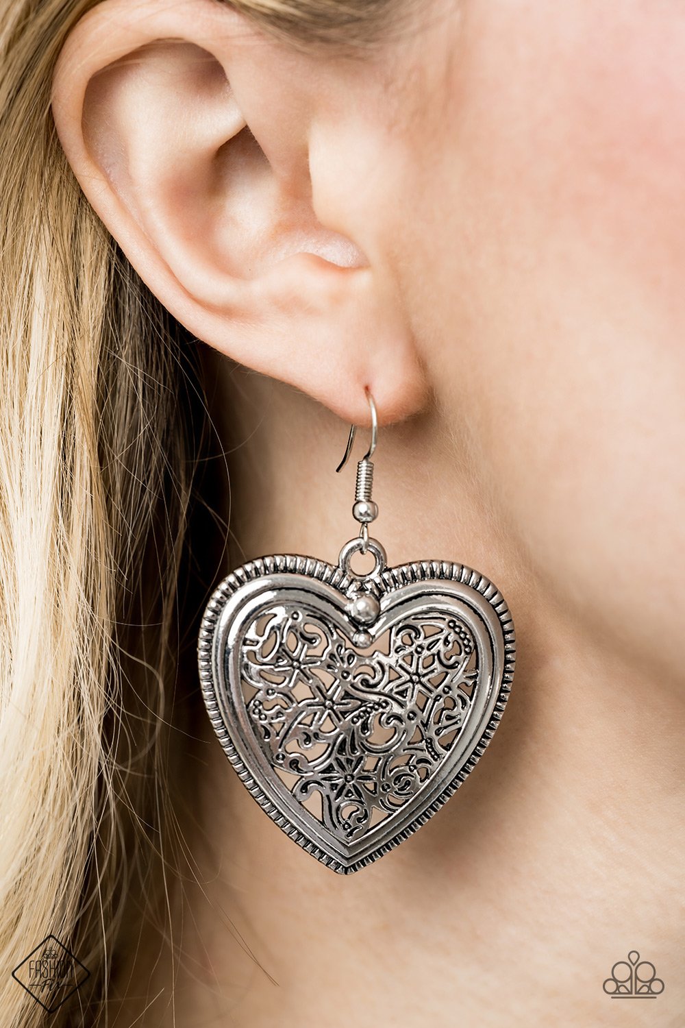 Victorian Devotion-silver-Paparazzi earrings