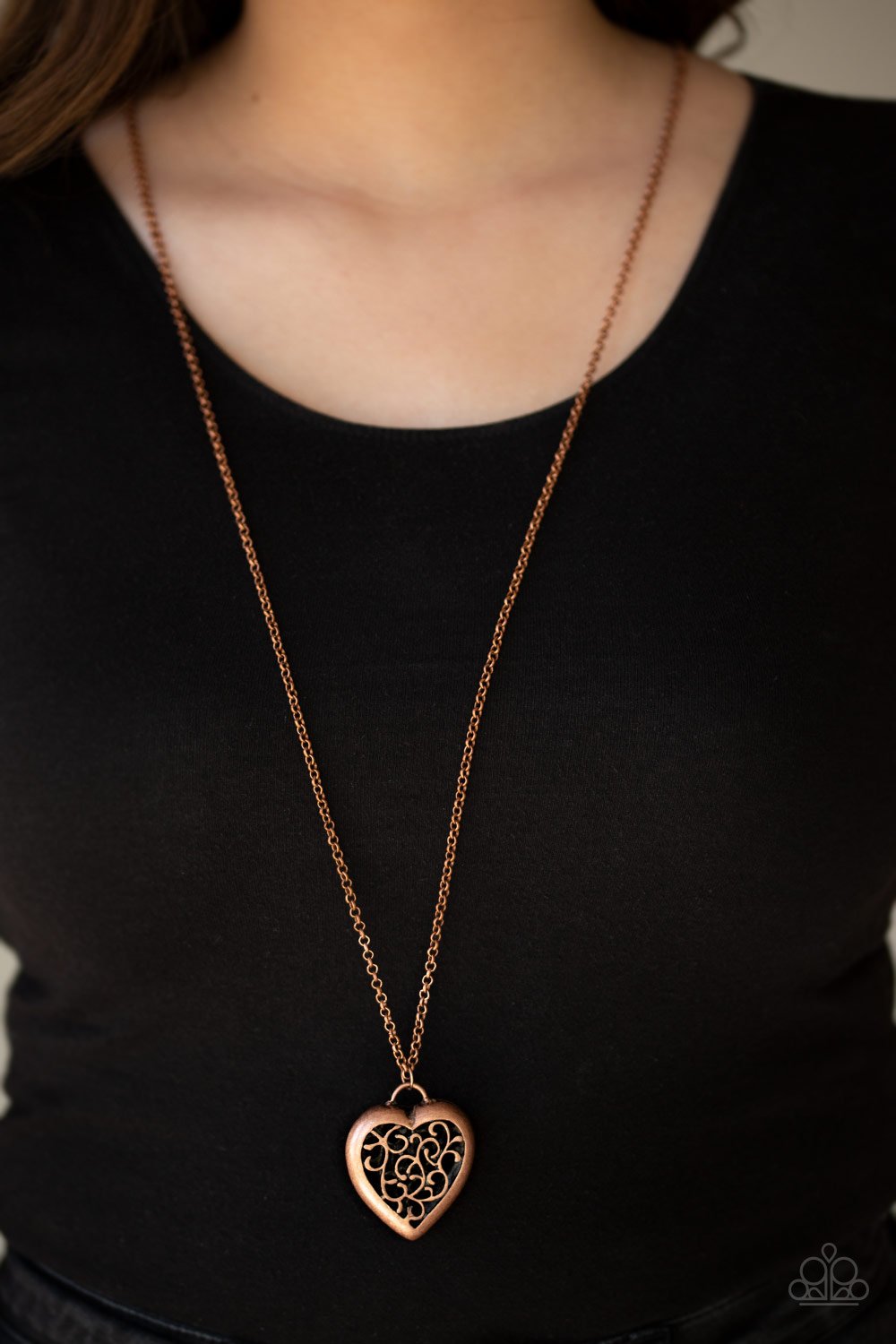 Victorian Valentine-copper-Paparazzi necklace