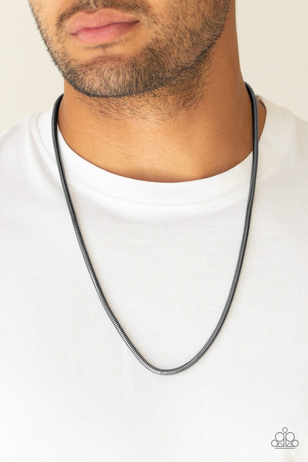 Victory Lap-black-Paparazzi mens necklace