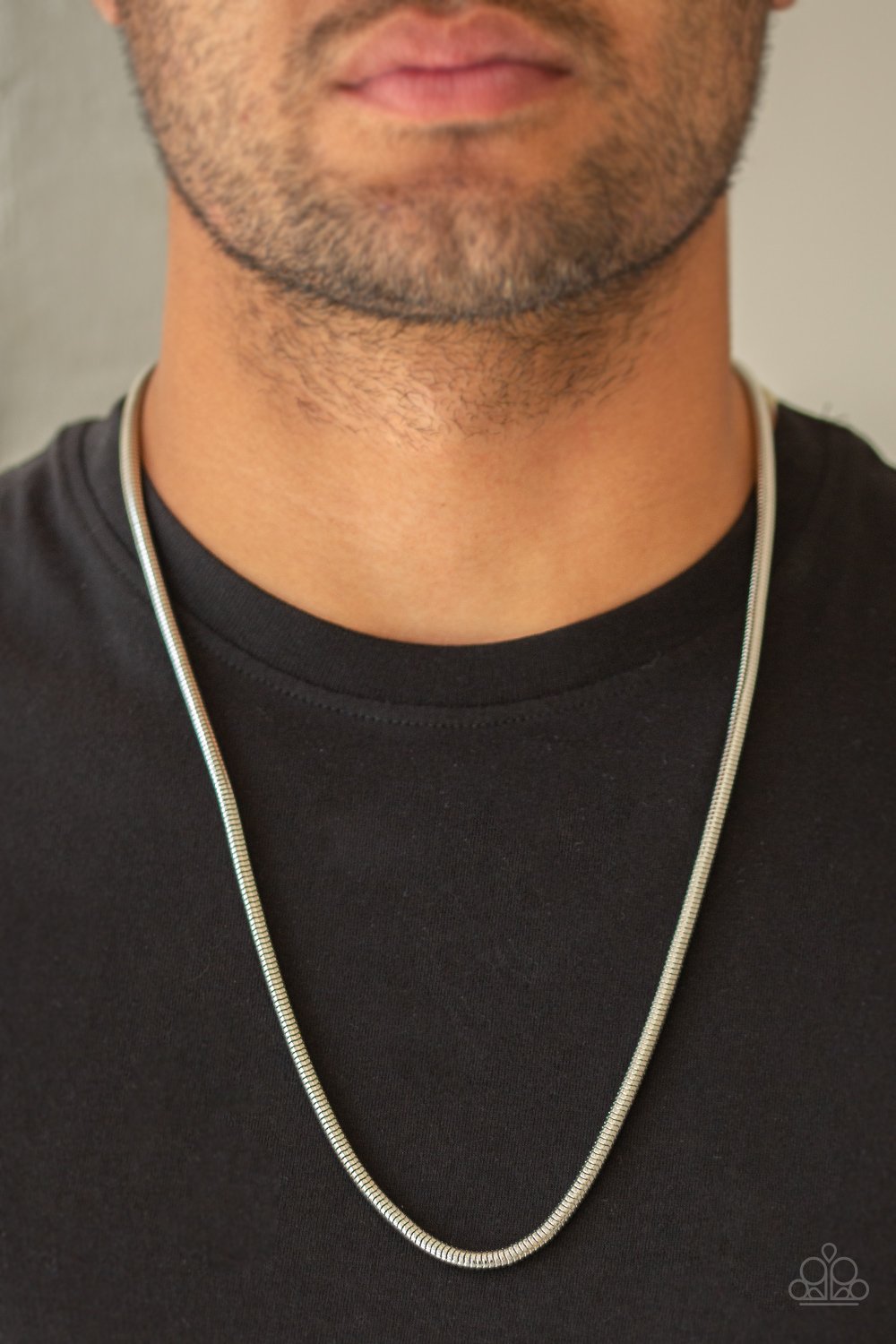 Victory Lap-silver-Paparazzi mens necklace