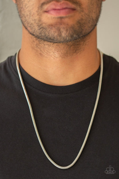 Victory Lap-silver-Paparazzi mens necklace