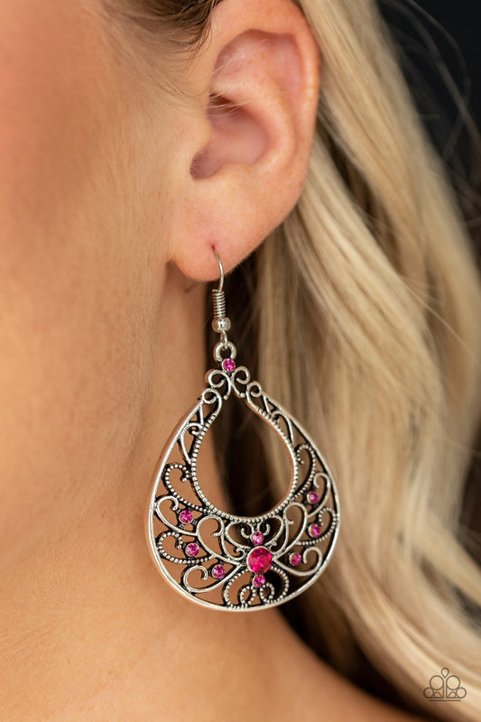 Vine Shine-pink-Paparazzi earrings