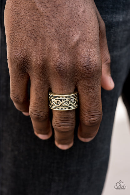 Vine of Valor - brass - Paparazzi MENS ring