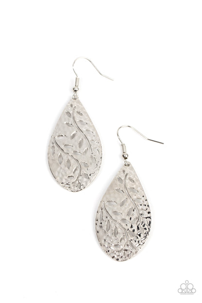 Vineyard Vanity - silver - Paparazzi earrings