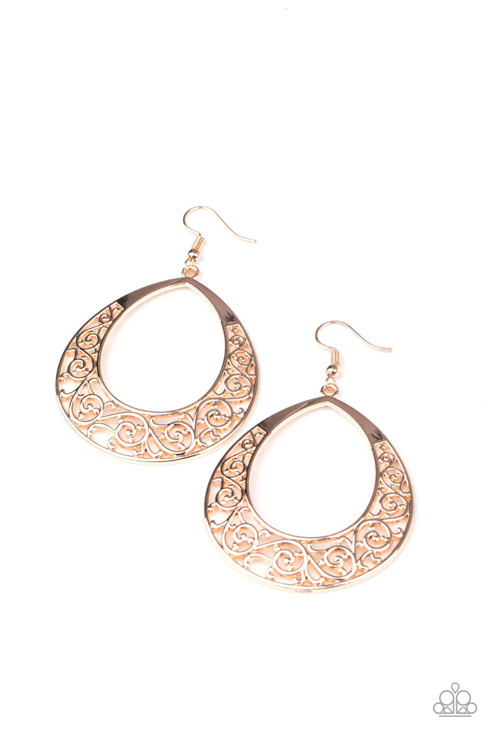 Vineyard Venture - rose gold - Paparazzi earrings