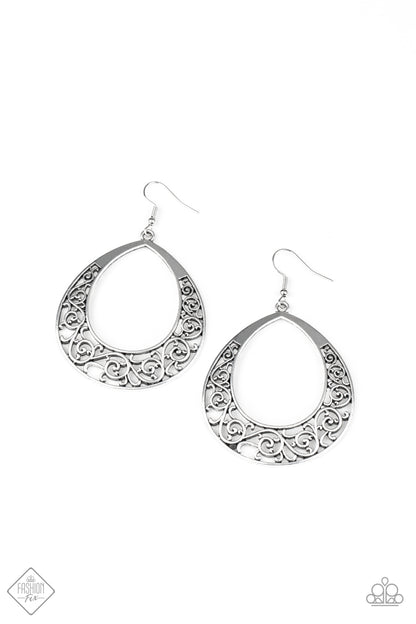 Vineyard Venture - silver - Paparazzi earrings