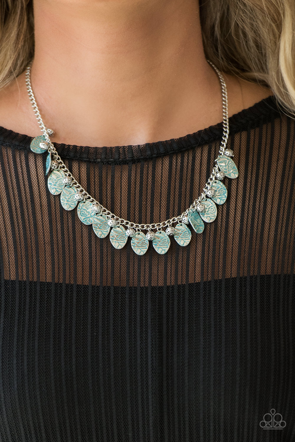 Vintage Gardens - blue - Paparazzi necklace