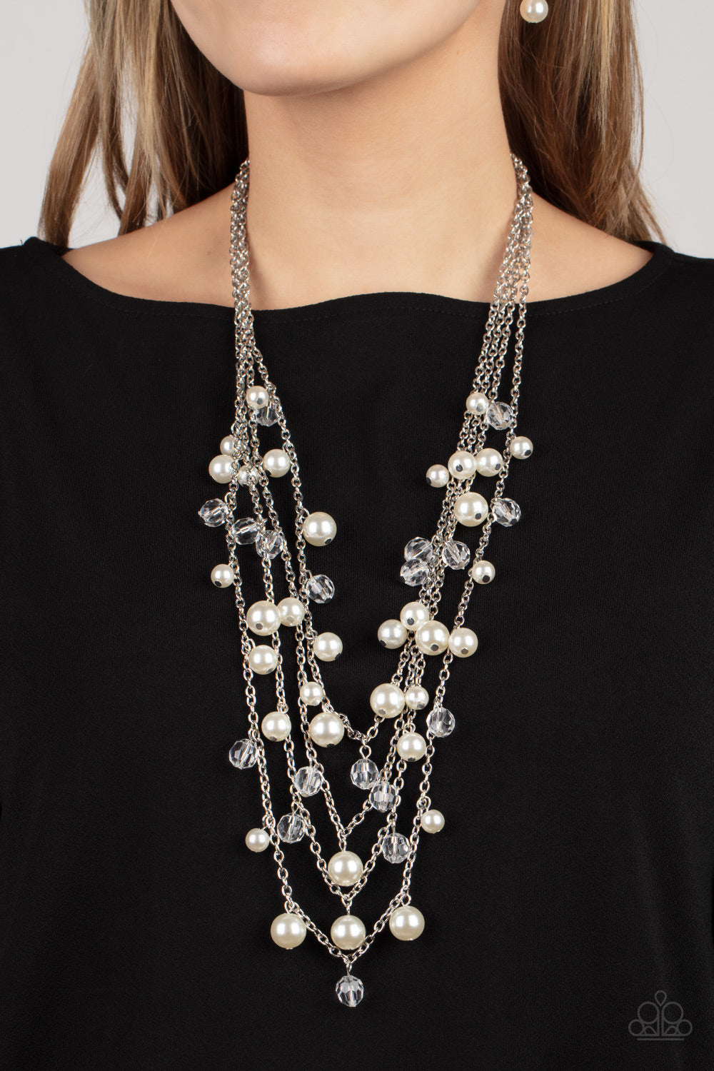 Vintage Virtuoso - white - Paparazzi necklace