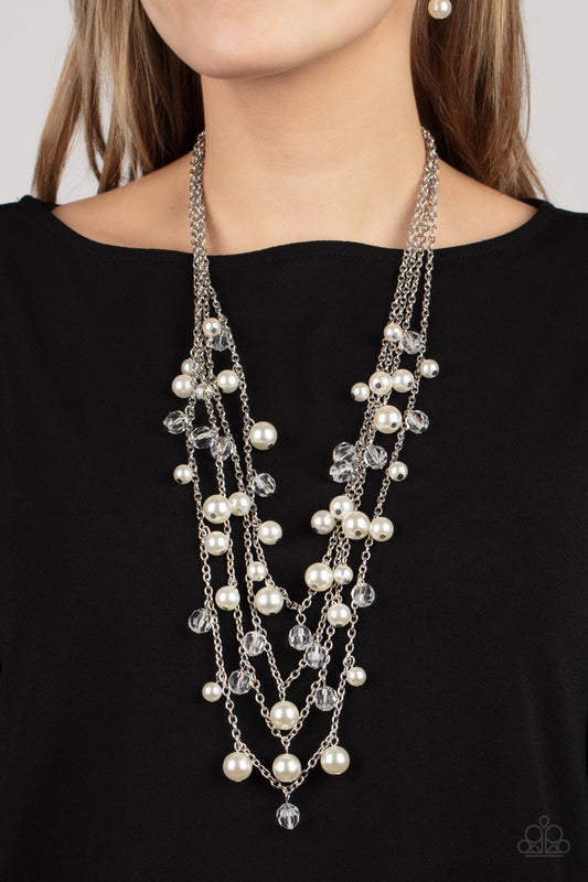 Vintage Virtuoso - white - Paparazzi necklace