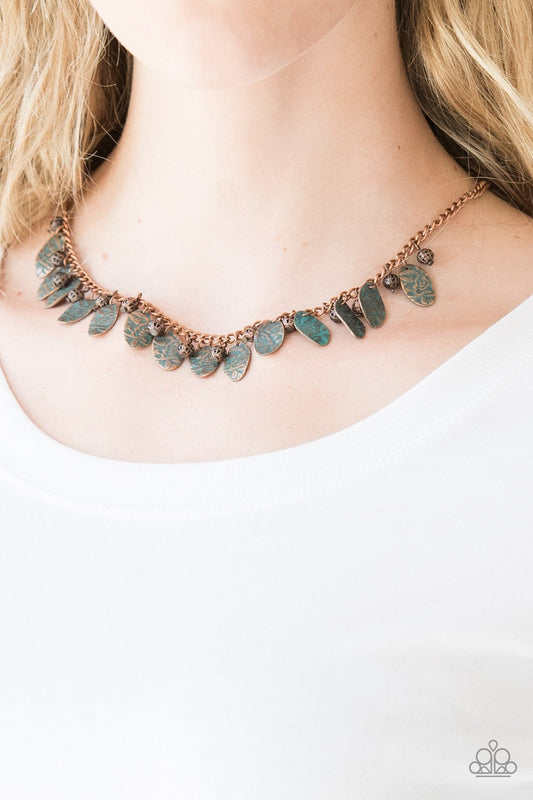 Vintage Gardens - copper - Paparazzi necklace