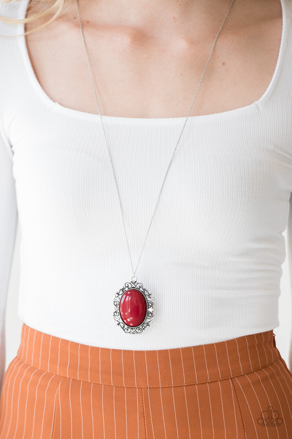Vintage Vanity - red - Paparazzi necklace