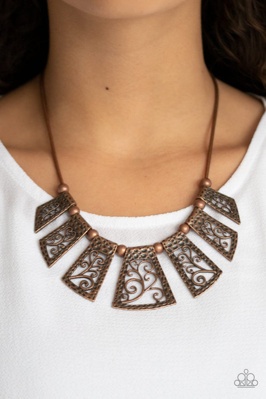Vintage Vineyard-copper-Paparazzi necklace