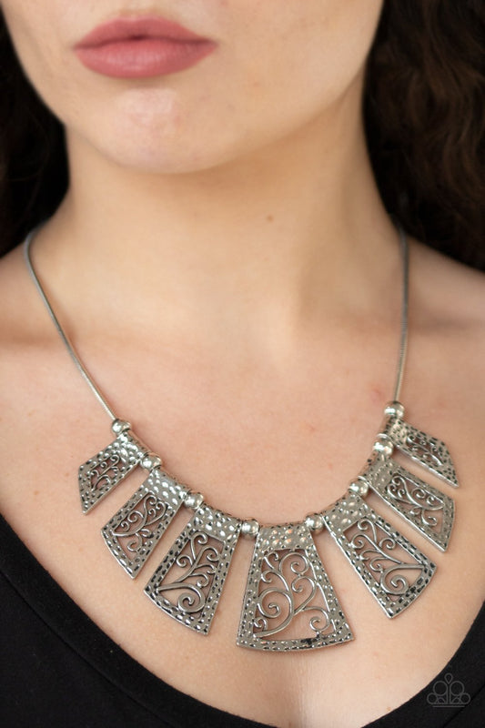 Vintage Vineyard-silver-Paparazzi necklace